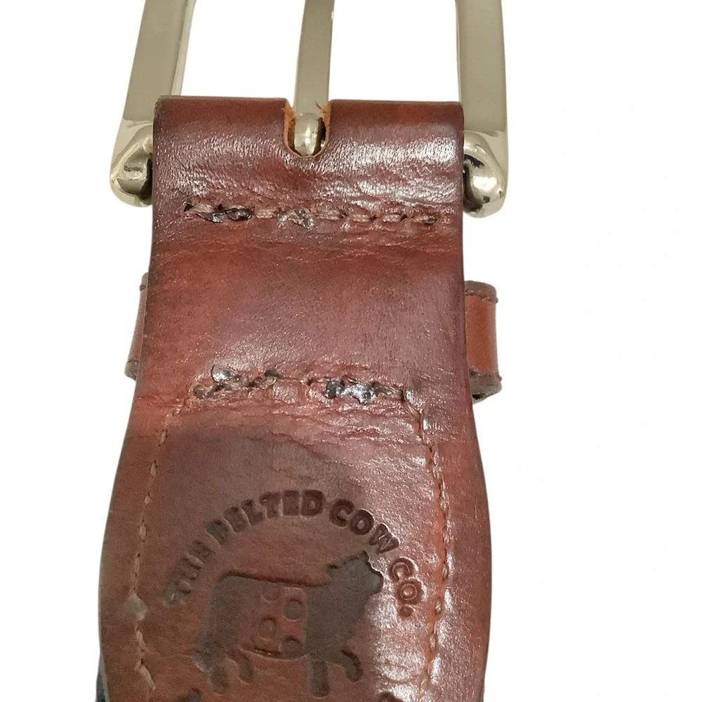 Belted Cow Company Fish Ribbon Leather Woven Belt 32”